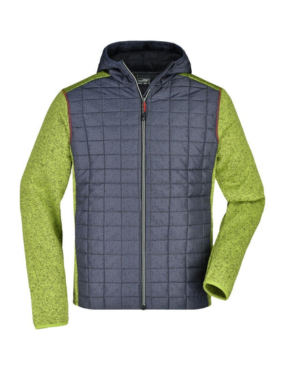 Men's Knitted Hybrid Jacket Daiber Kiwi-Melange/Anthracite-Melang