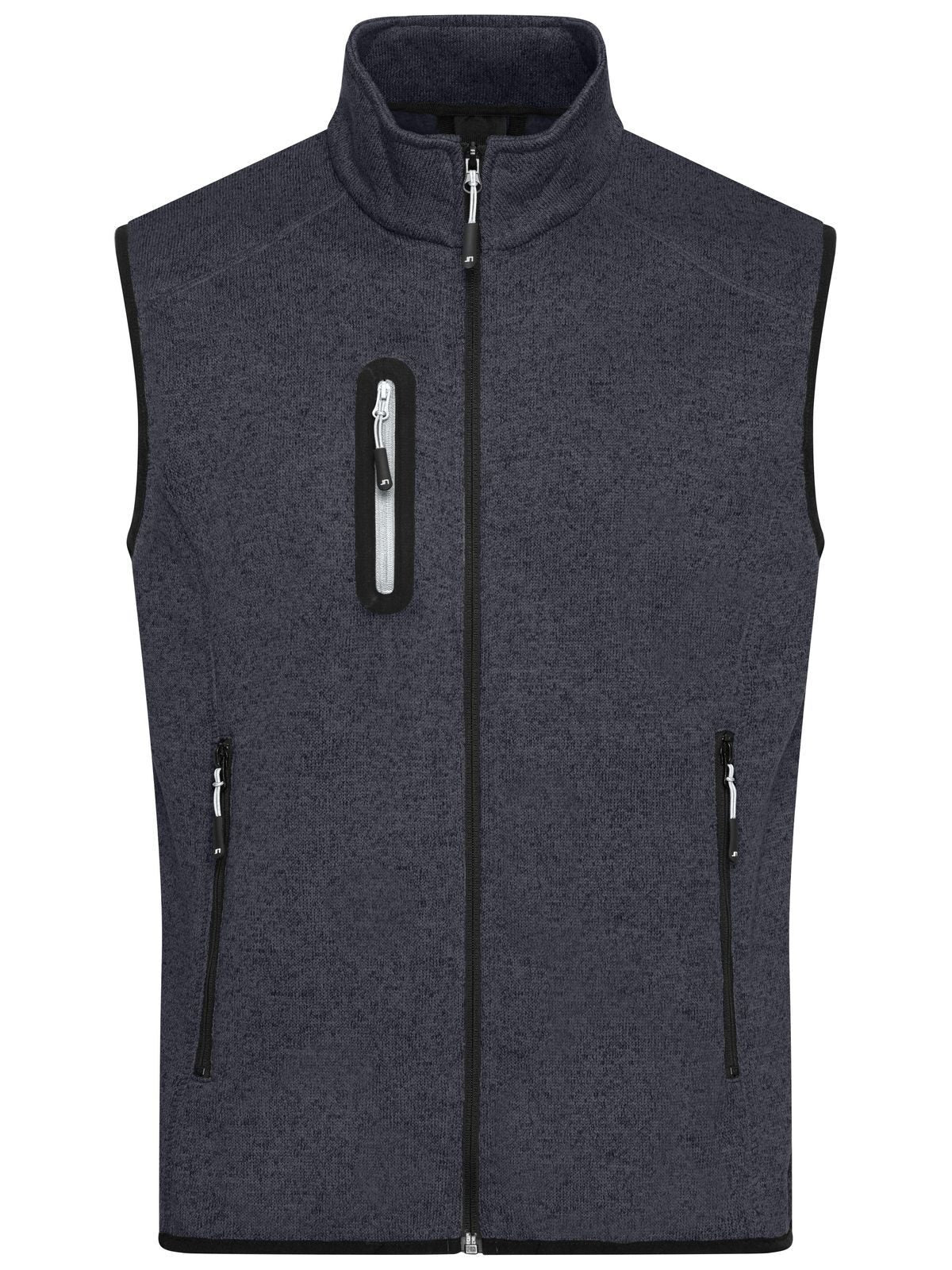 Men's Knitted Fleece Vest Daiber Dark-Grey-Melange/Silver