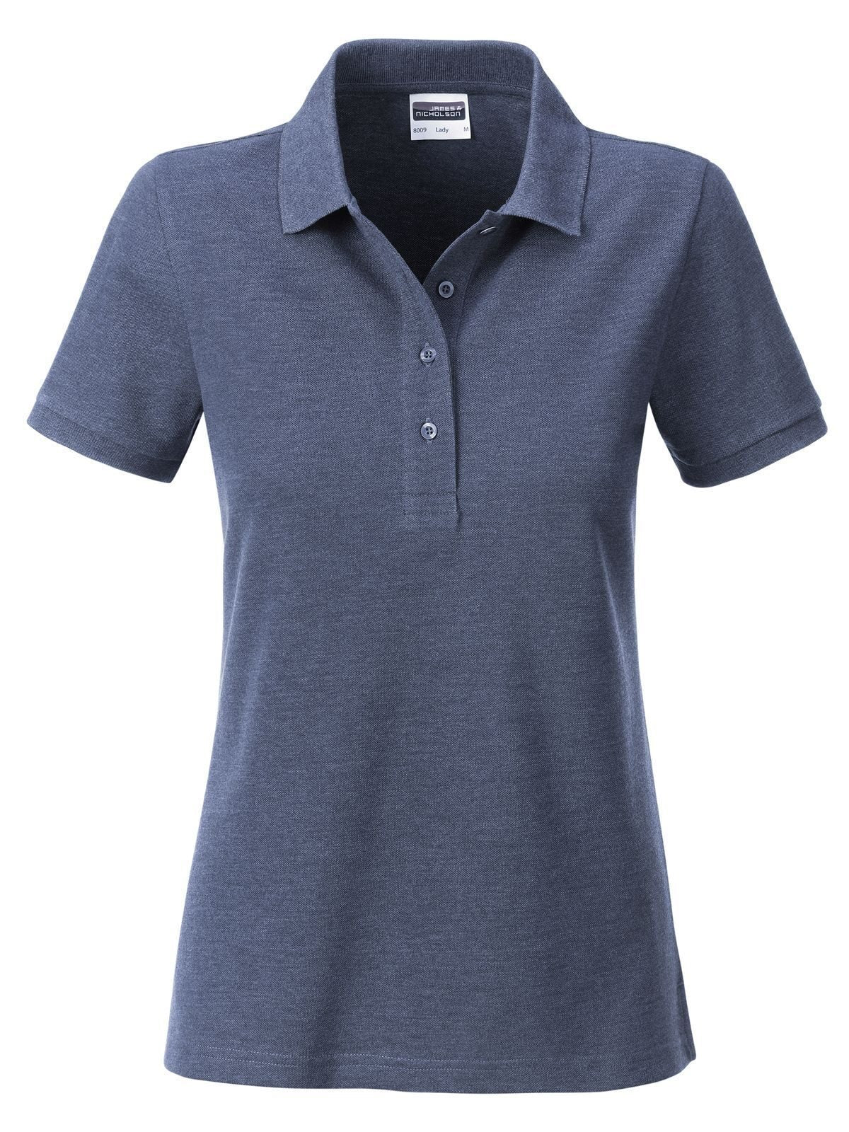 Ladies' Basic Polo Daiber Light-Denim-Melange