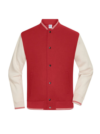 College-Jacket UNISEX Daiber Carmine-Red/Sandstone