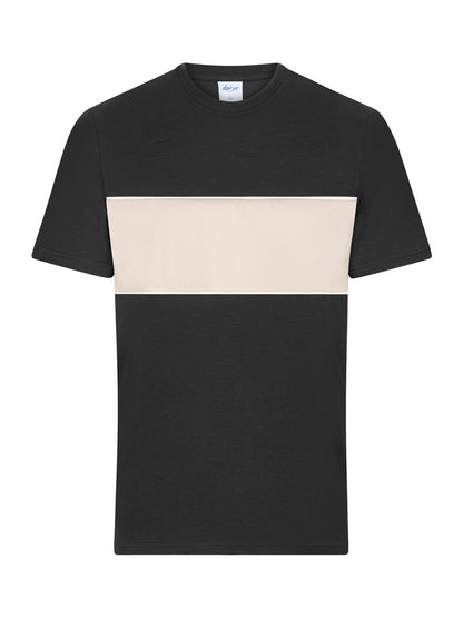 T-Shirt colour-block unisex Daiber Black/Sandstone