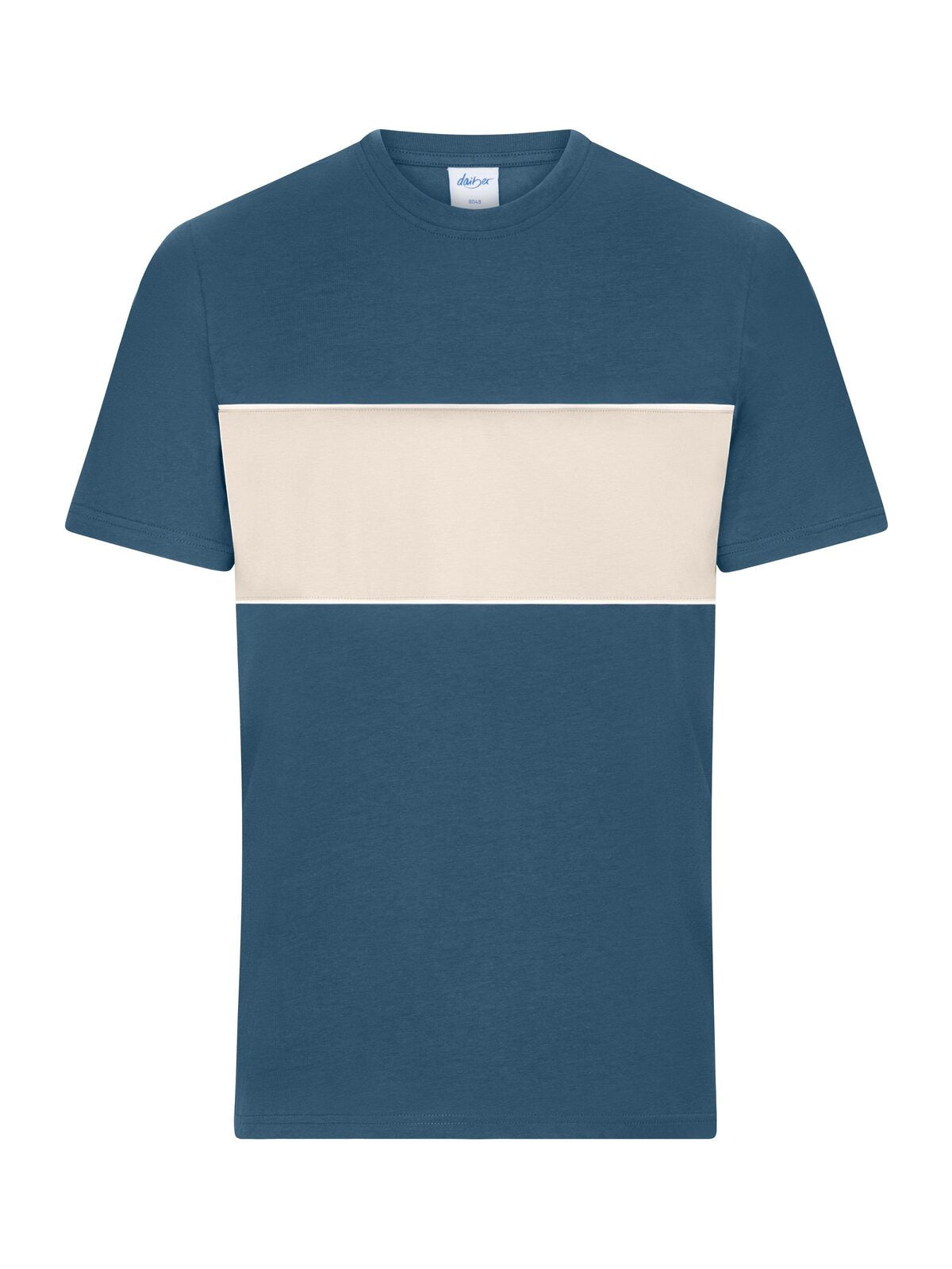 T-Shirt colour-block unisex Daiber Dusty-Blue/Sandstone