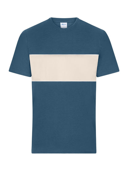 T-Shirt colour-block unisex Daiber Dusty-Blue/Sandstone