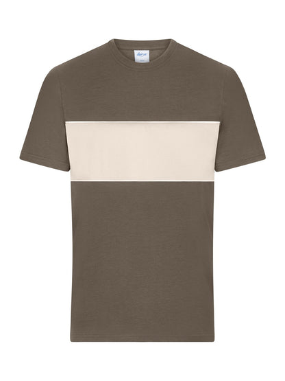 T-Shirt colour-block unisex Daiber Muddy-Brown/Sandstone
