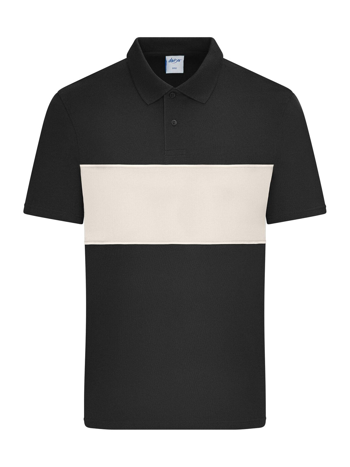 Polo colour-block UNISEX Daiber Black/Sandstone
