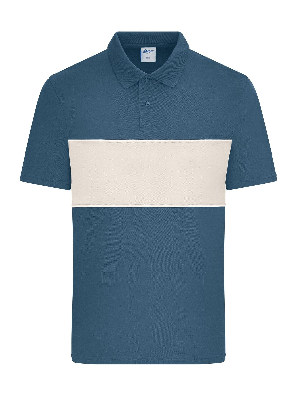 Polo colour-block UNISEX Daiber Dusty-Blue/Sandstone