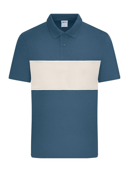 Polo colour-block UNISEX Daiber Dusty-Blue/Sandstone
