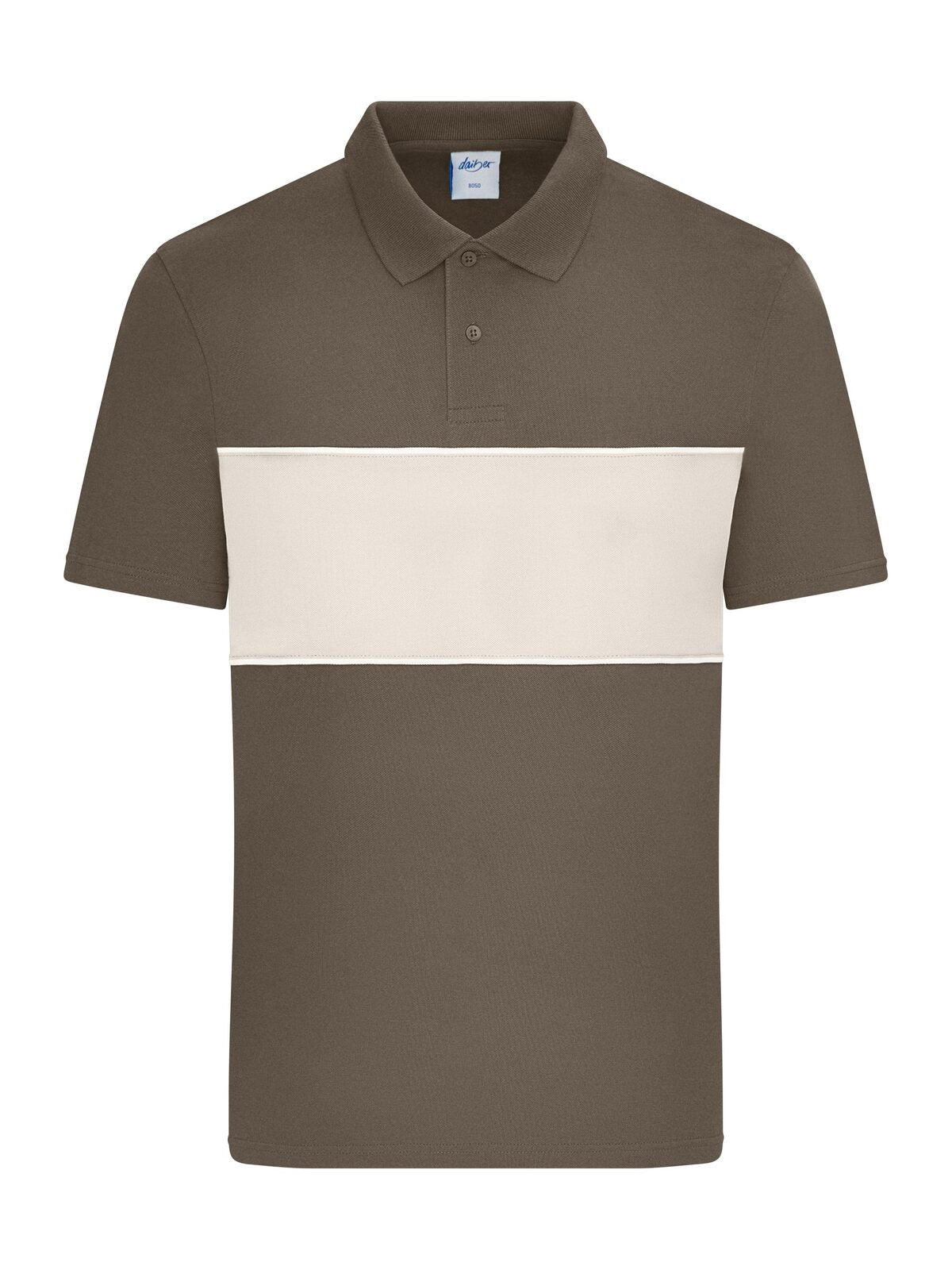 Polo colour-block UNISEX Daiber Muddy-Brown/Sandstone