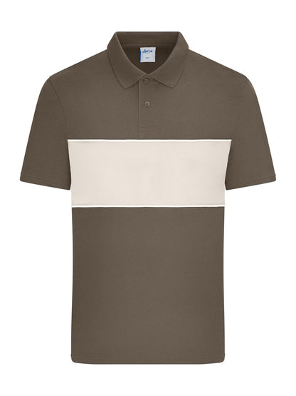 Polo colour-block UNISEX Daiber Muddy-Brown/Sandstone