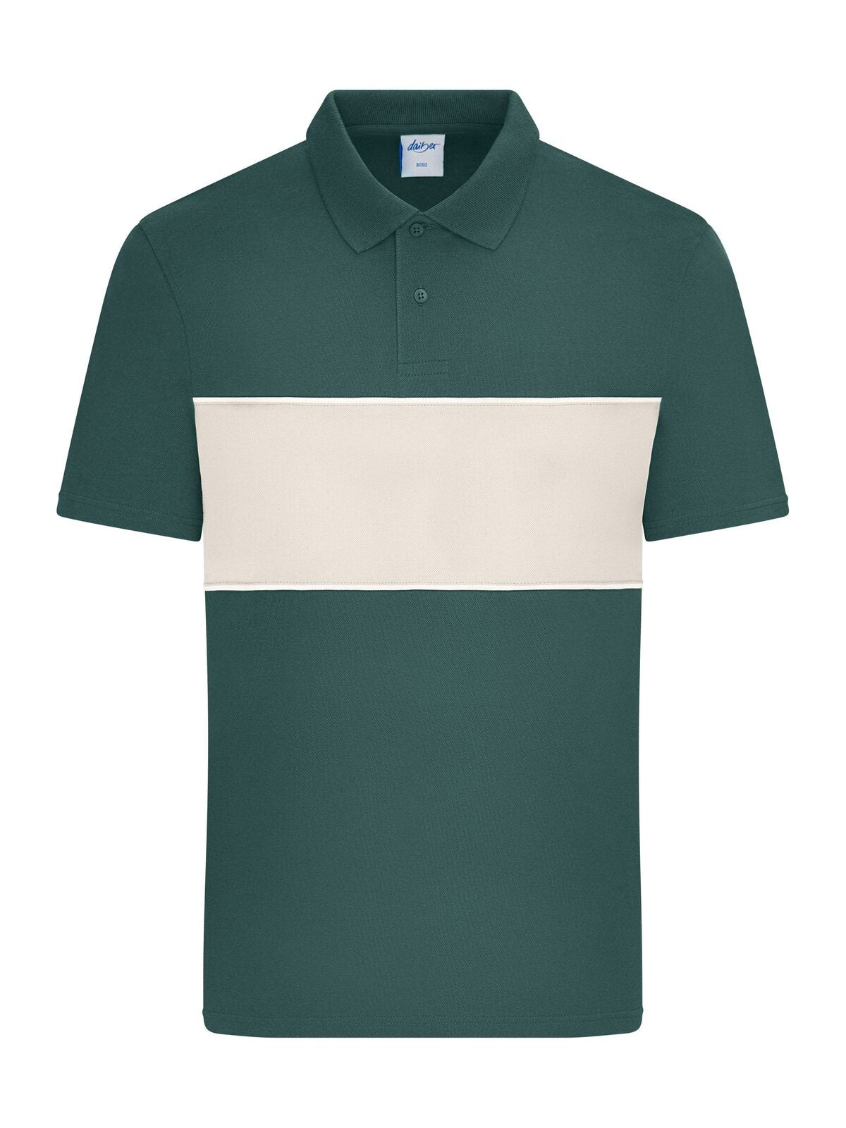 Polo colour-block UNISEX Daiber Smoky-Green/Sandstone