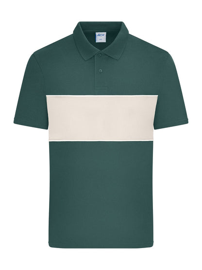 Polo colour-block UNISEX Daiber Smoky-Green/Sandstone