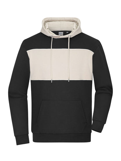 Sweat-Hoody colour-block UNISEX Daiber Black/Sandstone