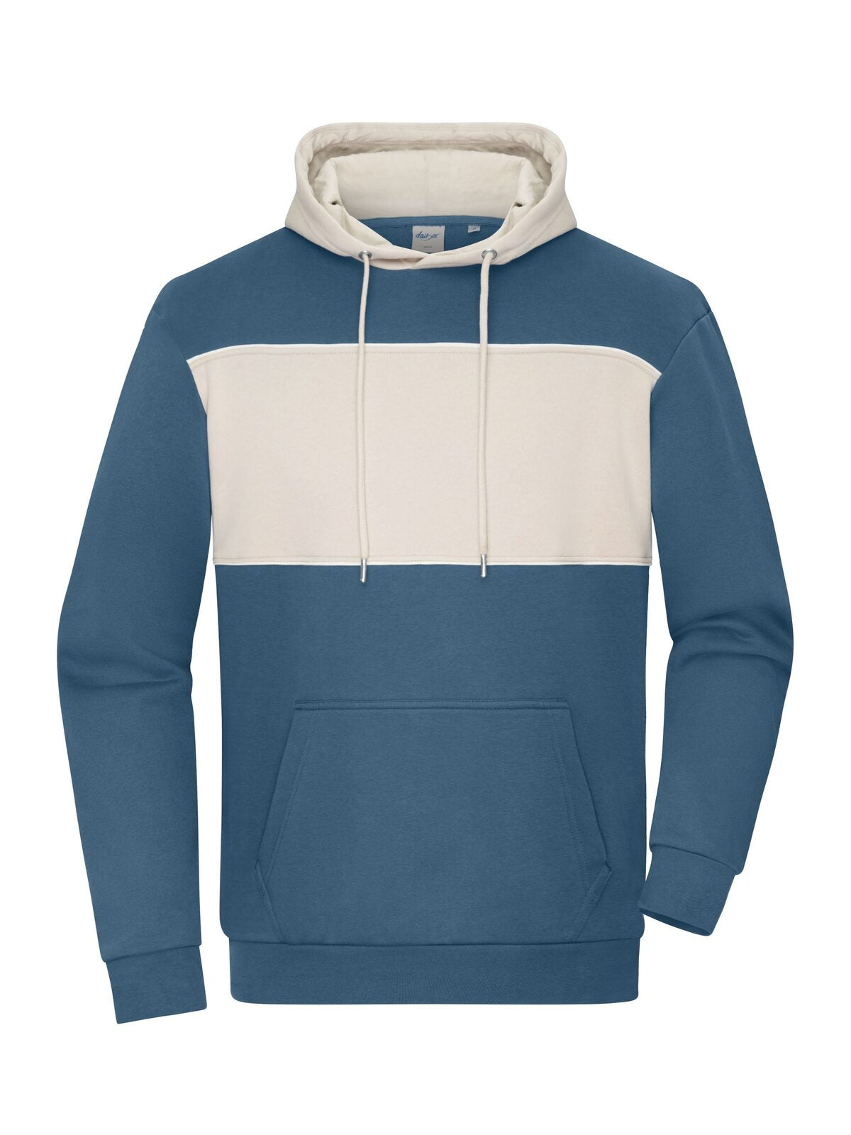 Sweat-Hoody colour-block UNISEX Daiber Dusty-Blue/Sandstone
