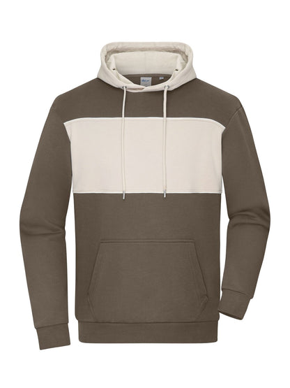 Sweat-Hoody colour-block UNISEX Daiber Muddy-Brown/Sandstone