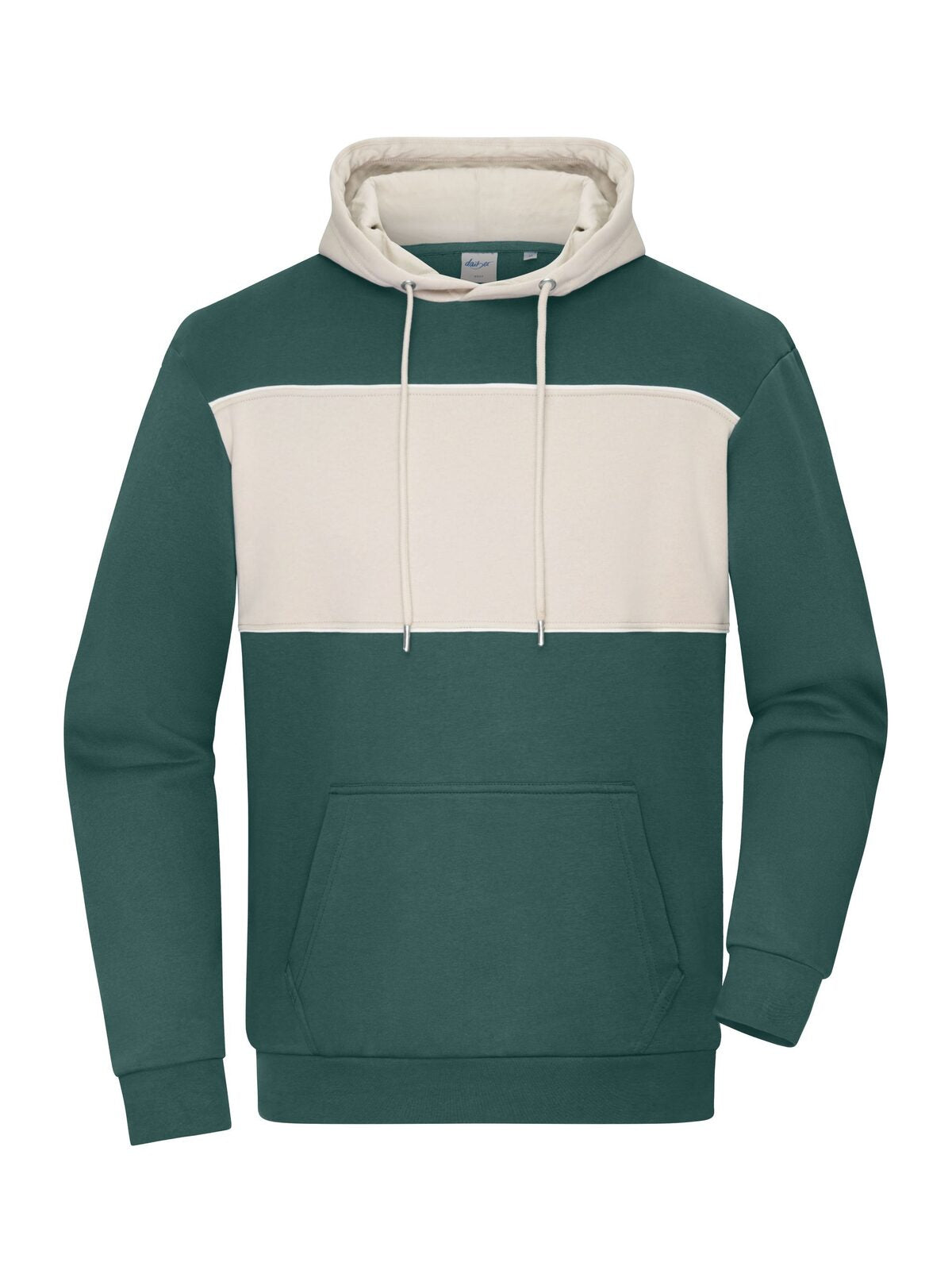 Sweat-Hoody colour-block UNISEX Daiber Smoky-Green/Sandstone