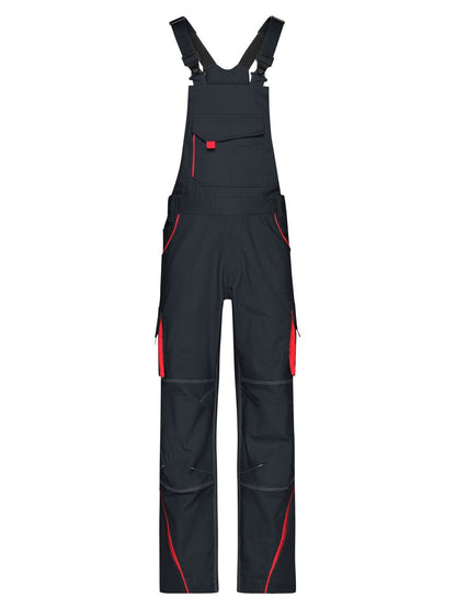 Workwear Pants with Bib - Color Daiber Carbon/Red