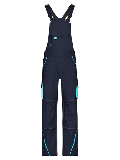 Workwear Pants with Bib - Color Daiber Navy/Turquoise