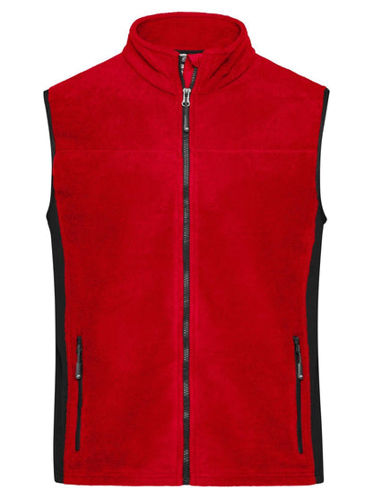 Men's Workwear Fleece Vest - Strong Daiber Red/Black