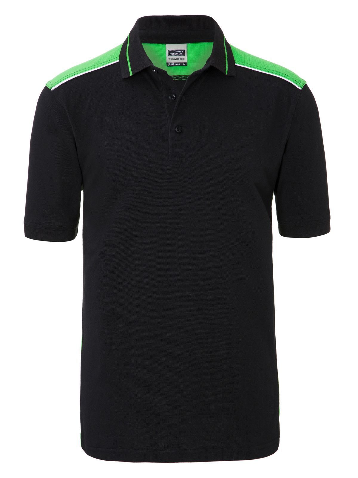 Men's Workwear Polo - Color Daiber Black/Lime-Green
