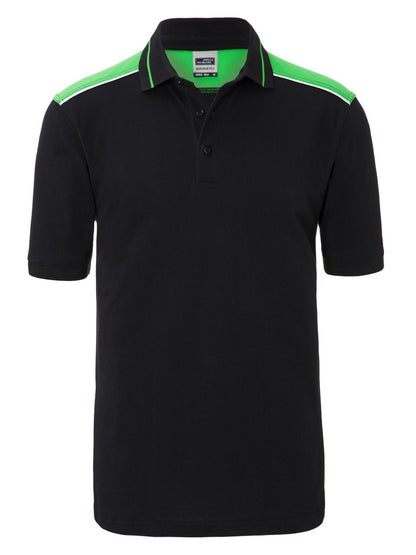 Men's Workwear Polo - Color Daiber Black/Lime-Green
