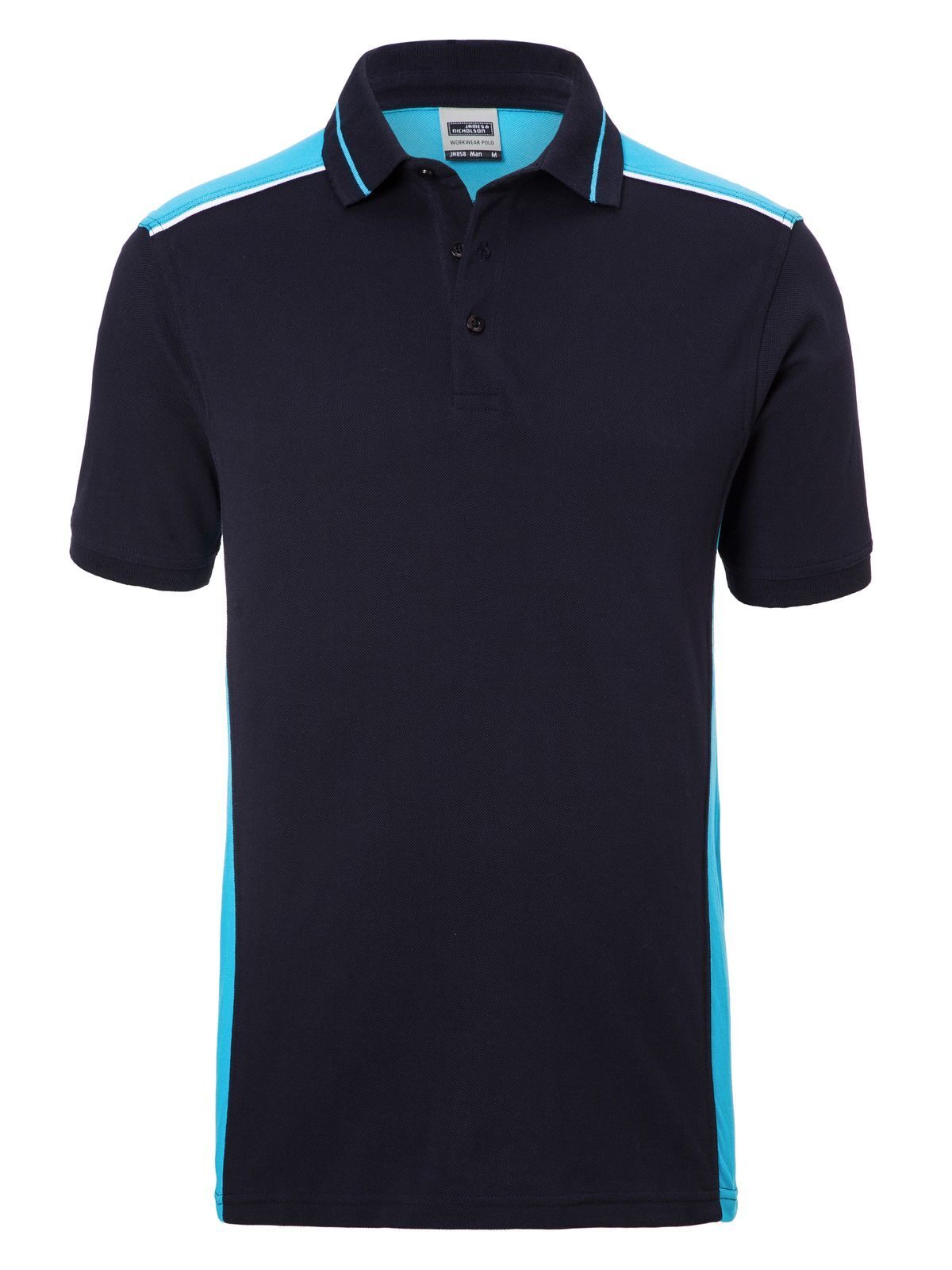 Men's Workwear Polo - Color Daiber Navy/Turquoise