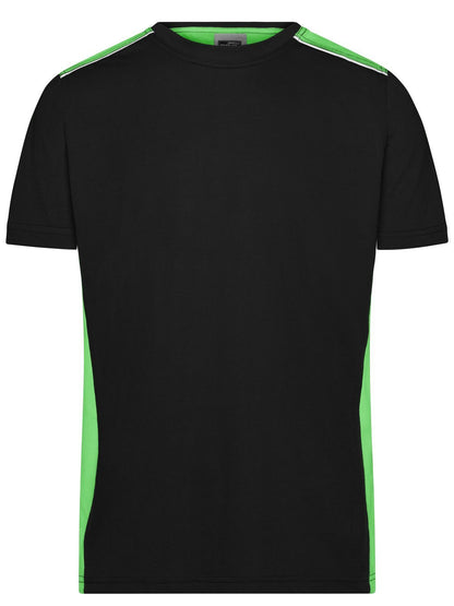 Men's Workwear T-shirt - Color Daiber Black/Lime-Green