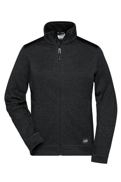Ladies' Knitted Workwear Fleece Jacket - Strong Daiber Black/Black