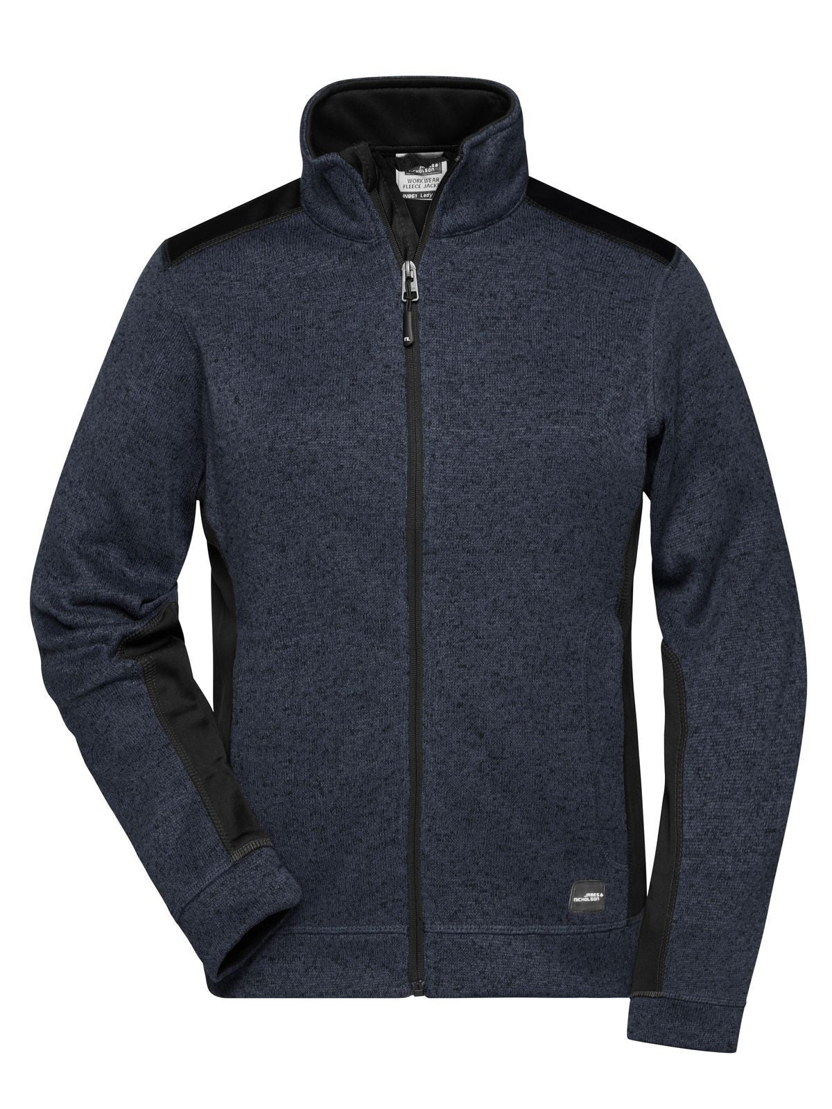 Ladies' Knitted Workwear Fleece Jacket - Strong Daiber Carbon-Melange/Black