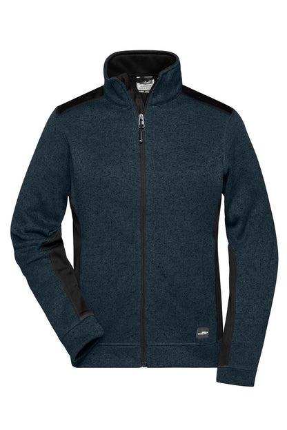 Ladies' Knitted Workwear Fleece Jacket - Strong Daiber Navy/Navy
