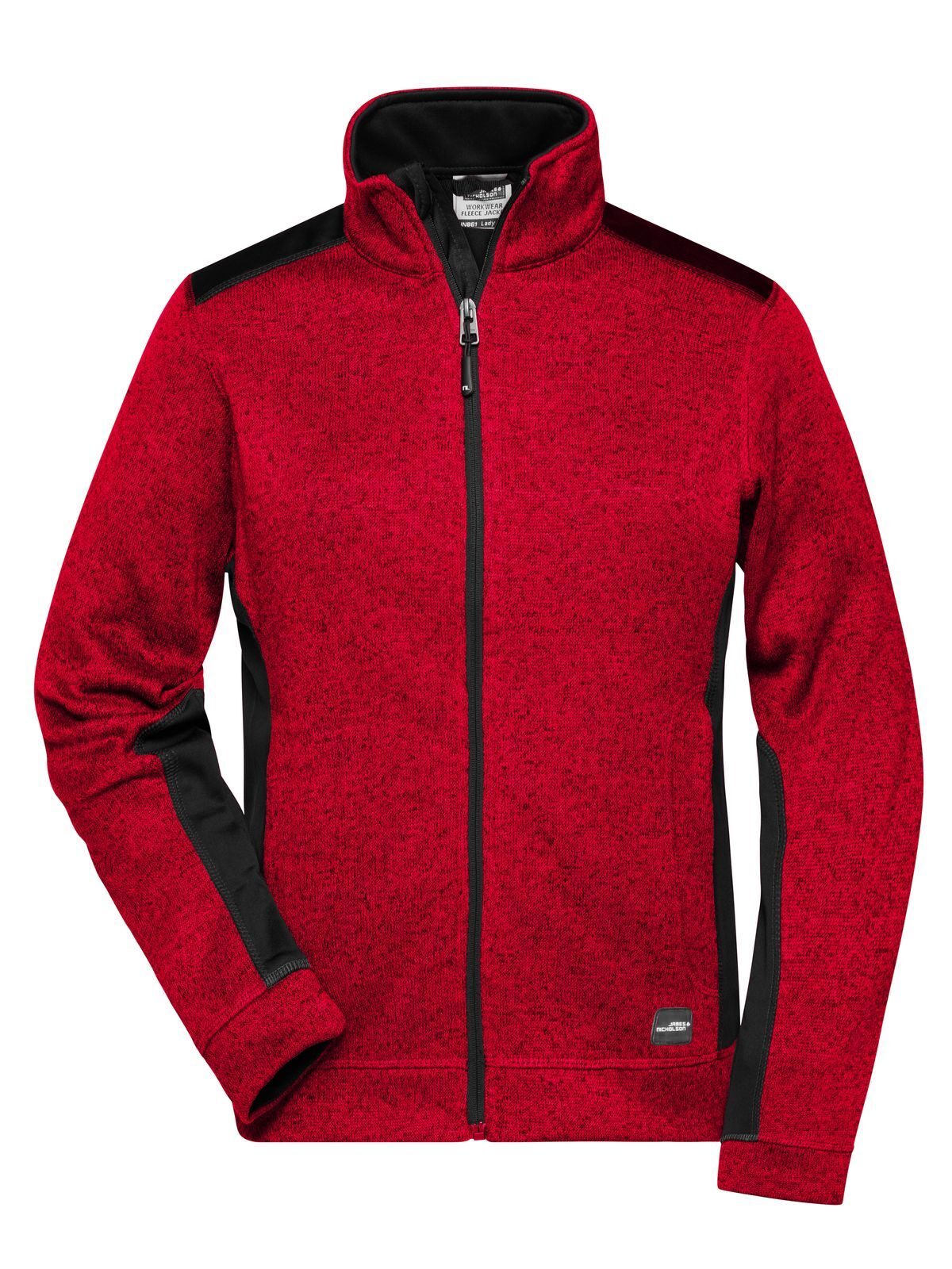 Ladies' Knitted Workwear Fleece Jacket - Strong Daiber Red-Melange/Black