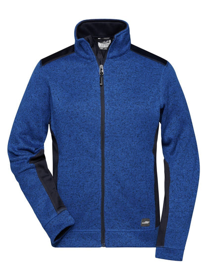 Ladies' Knitted Workwear Fleece Jacket - Strong Daiber Royal-Melange/Navy