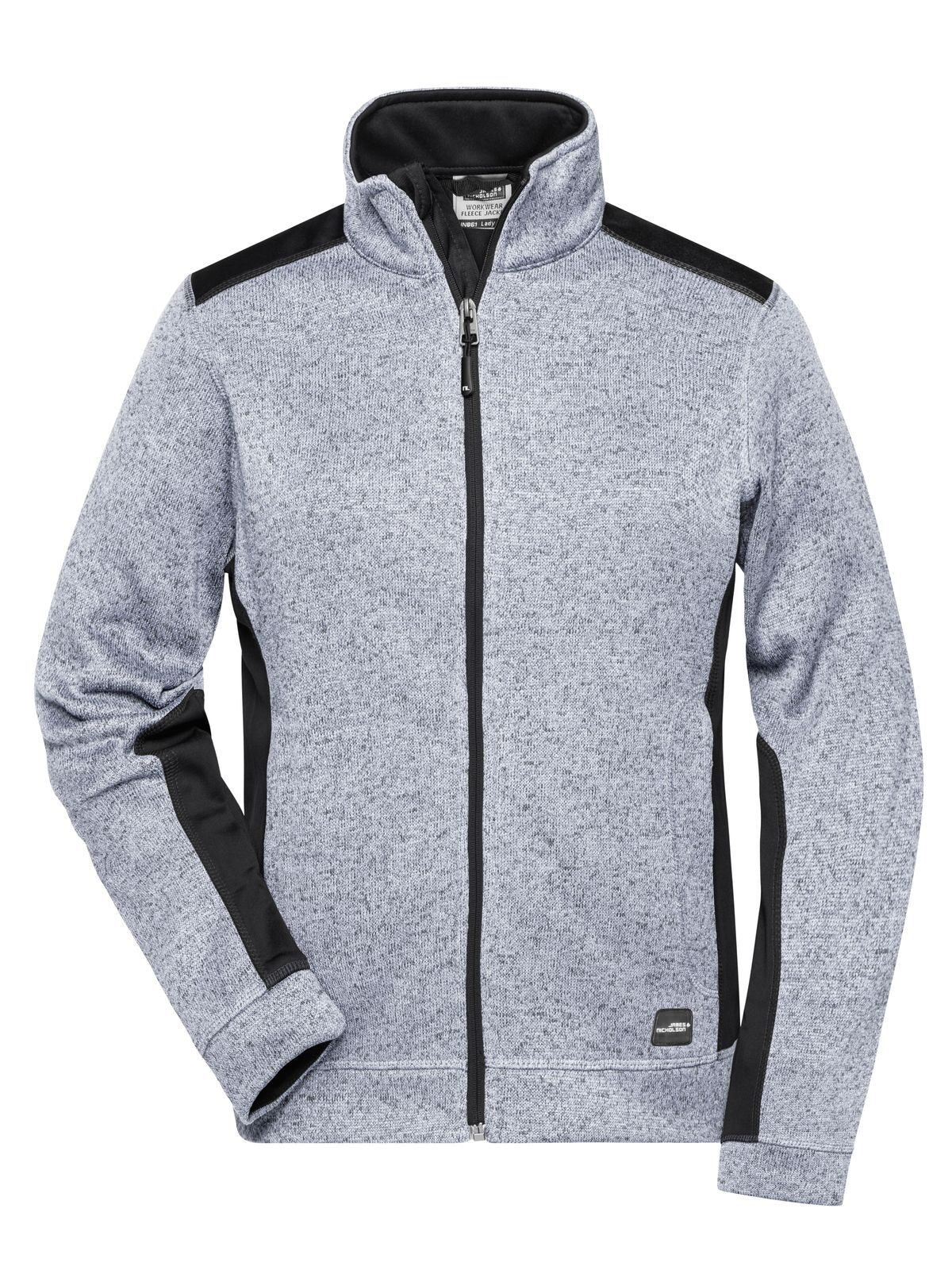 Ladies' Knitted Workwear Fleece Jacket - Strong Daiber White-Melange/Carbon