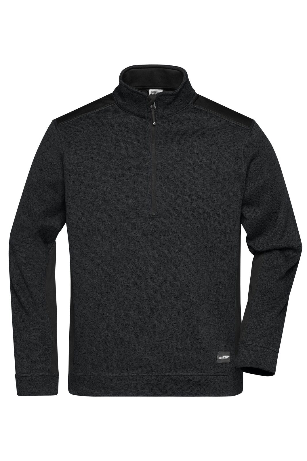 Men's Knitted Workwear Fleece Half-Zip - Strong Daiber Black/Black
