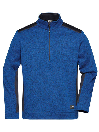 Men's Knitted Workwear Fleece Half-Zip - Strong Daiber Royal-Melange/Navy