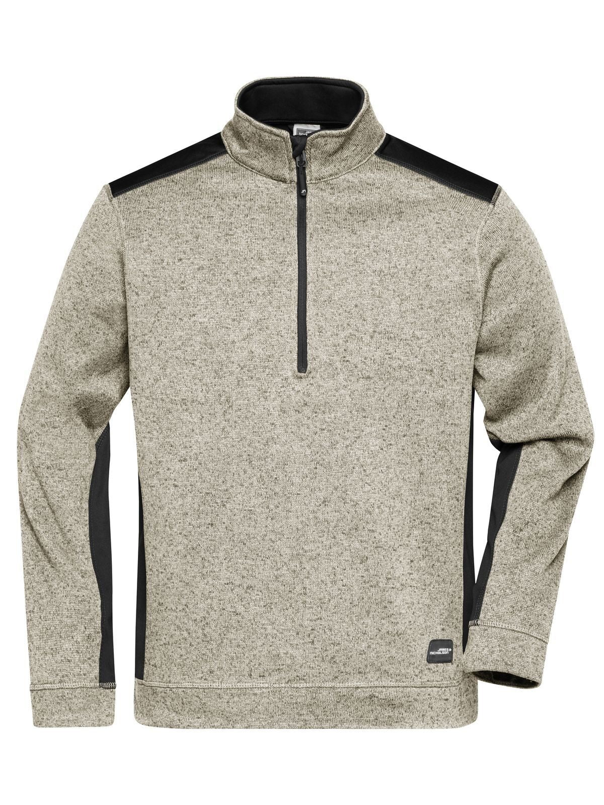 Men's Knitted Workwear Fleece Half-Zip - Strong Daiber Stone-Melange/Black