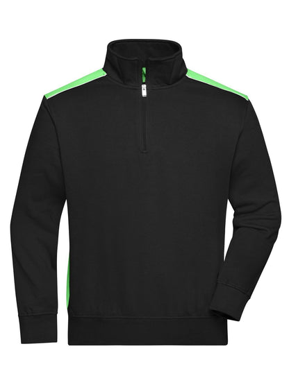 Workwear Half-Zip Sweat - Color Daiber Black/Lime-Green