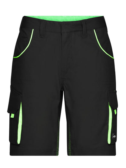 Workwear Bermudas - Color Daiber Black/Lime-Green