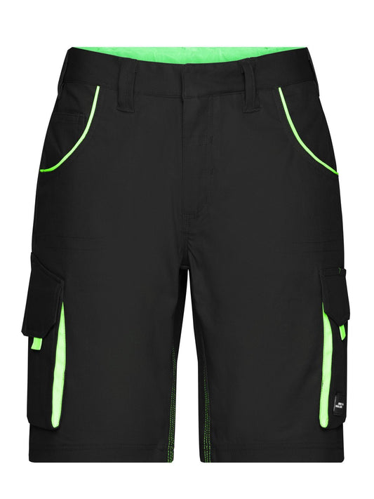 Workwear Bermudas - Color Daiber Black/Lime-Green