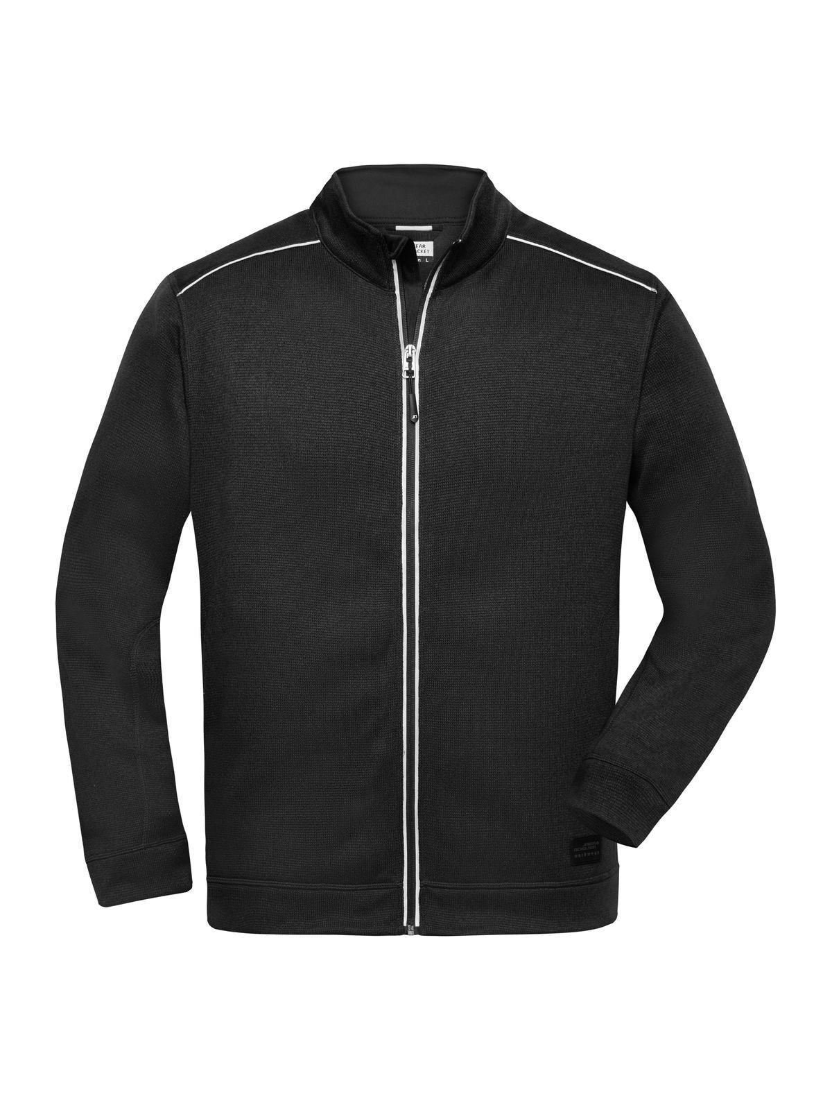 Men's Knitted Workwear Fleece Jacket - Solid Daiber Black/Black