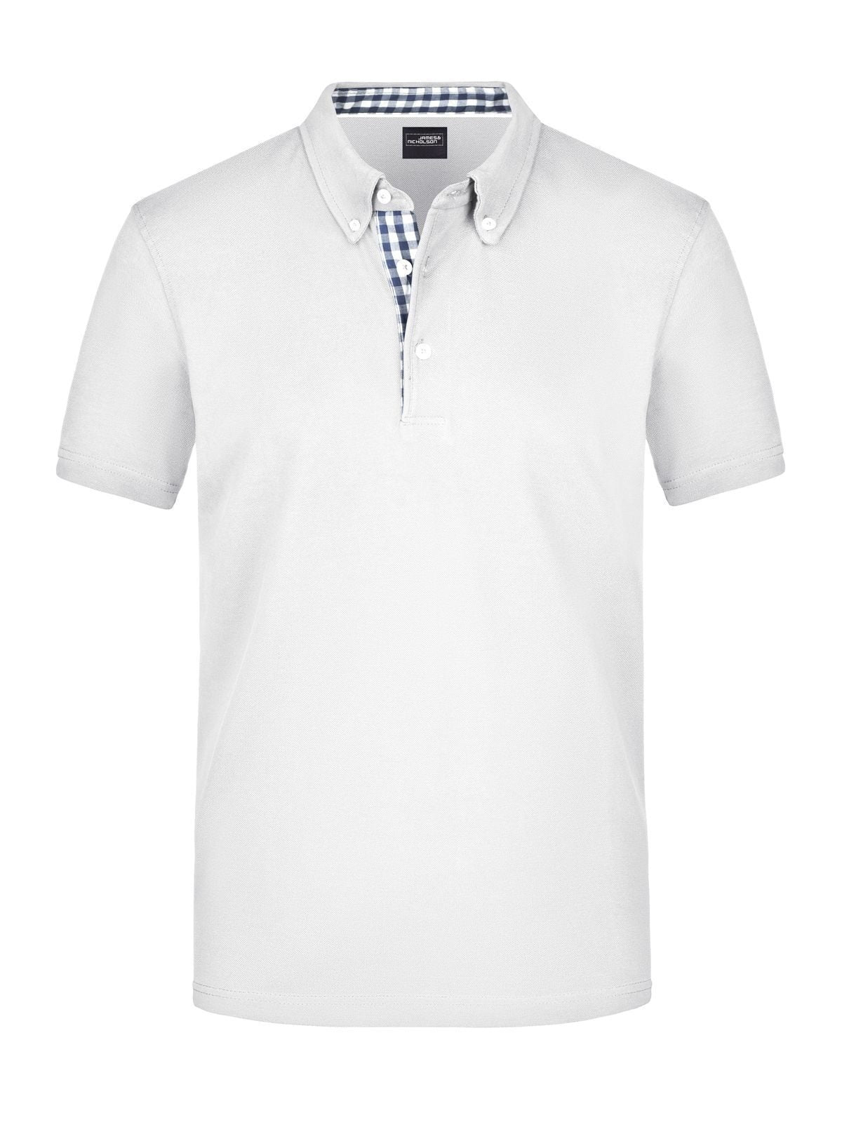 Men's Plain Polo Daiber White/Navy-White
