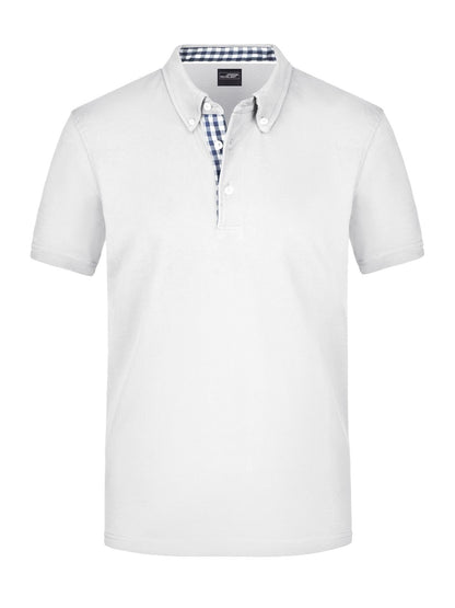 Men's Plain Polo Daiber White/Navy-White