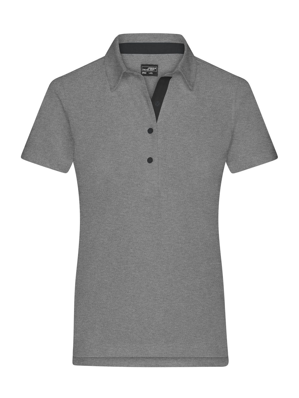 Ladies' Plain Polo Daiber Light-Melange/Black