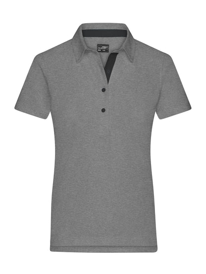Ladies' Plain Polo Daiber Light-Melange/Black