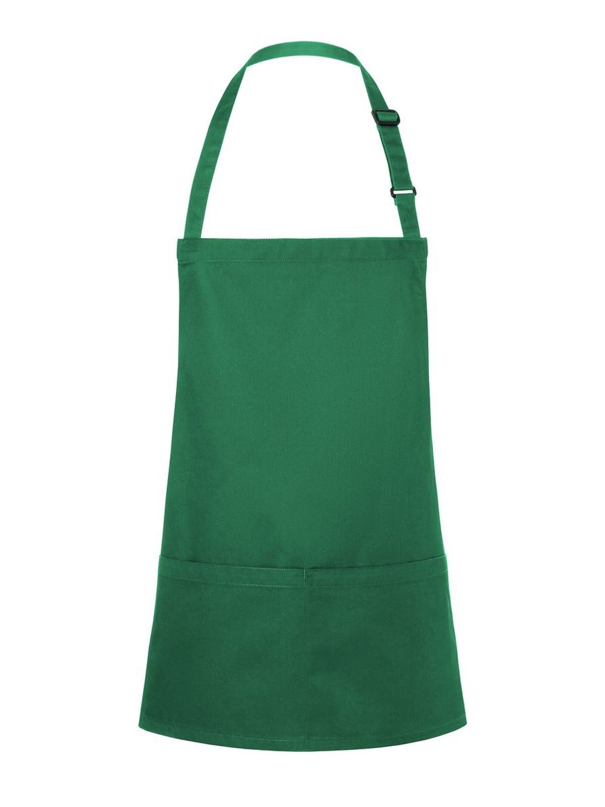 Short Bib Apron Basic With Buckle And Pocket Karlowsky Forest Green
