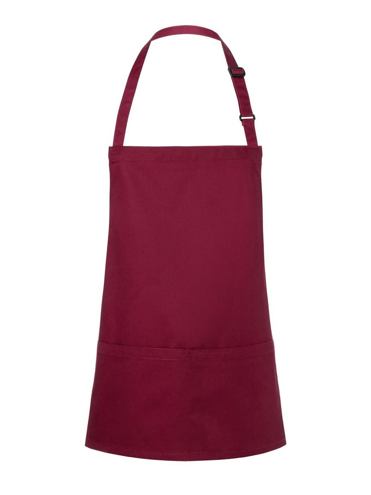 Short Bib Apron Basic With Buckle And Pocket Karlowsky Bordeaux