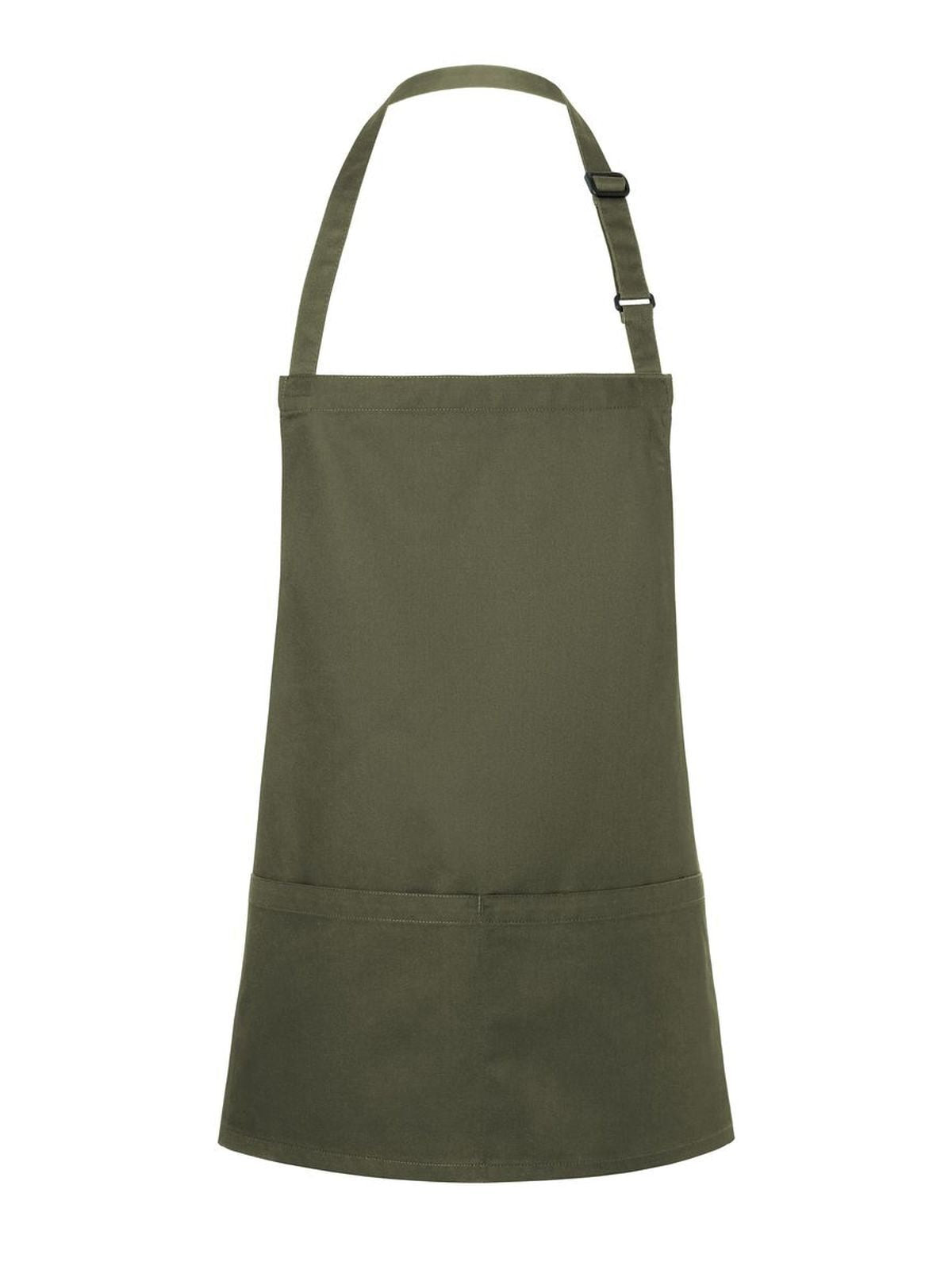 Short Bib Apron Basic With Buckle And Pocket Karlowsky Moss Green