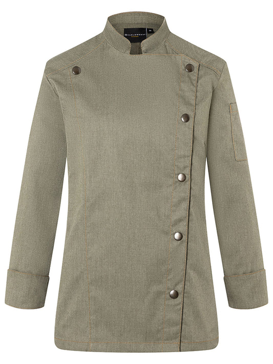 Ladies' Chef Jacket Jeans-Style Karlowsky Vintage Moss Green