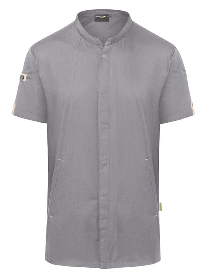 Chefs Jacket Short-Sleeve Green Generation Karlowsky Platinum Grey