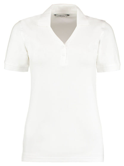 Sophia V-Neck Comfortec Polo Kustom Kit White