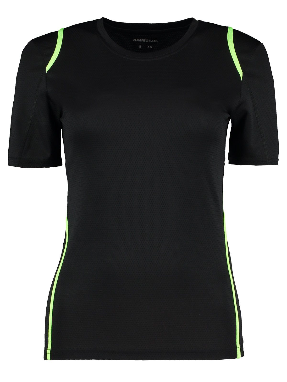 T-Shirt Cooltex Women Kustom Kit Black/Fluorescent Lime